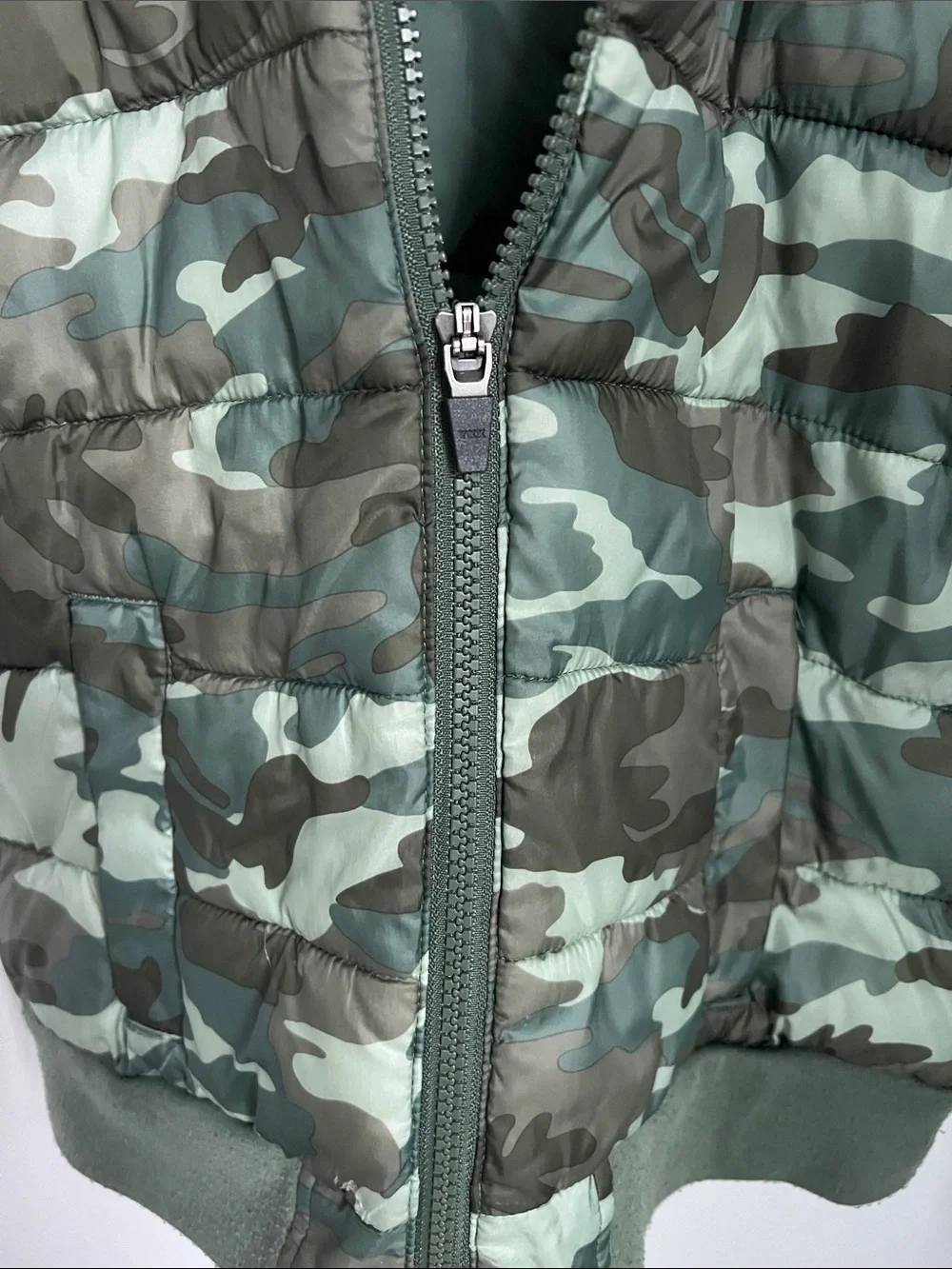 Justice | Kids Green Camo Hooded Puffer Jacket The Coat Collection Size 12